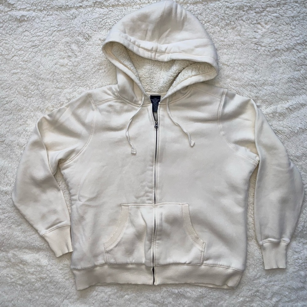 Faded Glory Cream Zip-Up Hoodie